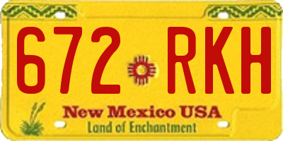 NM license plate 672RKH
