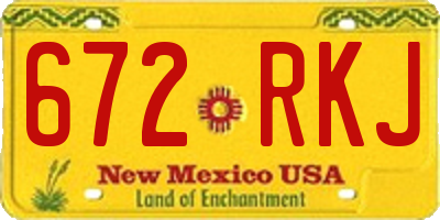 NM license plate 672RKJ