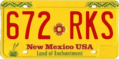 NM license plate 672RKS