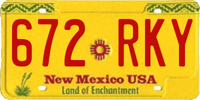 NM license plate 672RKY