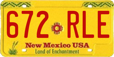 NM license plate 672RLE