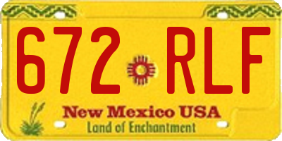 NM license plate 672RLF