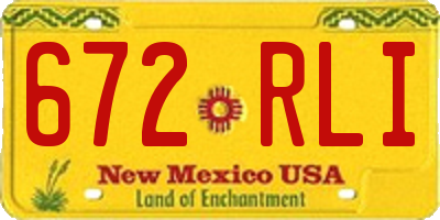 NM license plate 672RLI