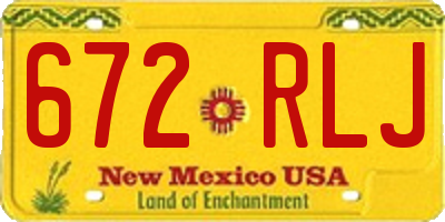NM license plate 672RLJ