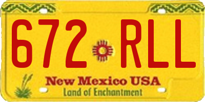 NM license plate 672RLL