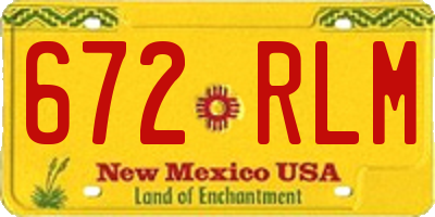 NM license plate 672RLM