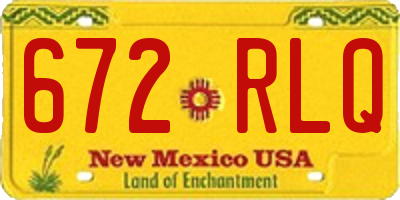 NM license plate 672RLQ
