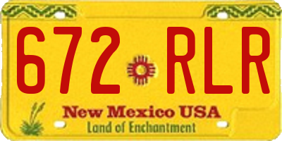 NM license plate 672RLR
