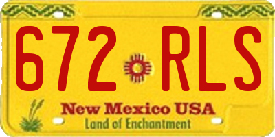 NM license plate 672RLS
