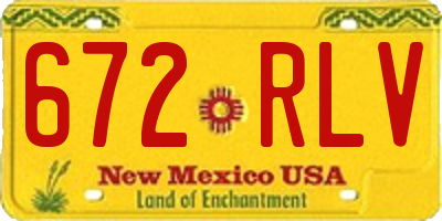 NM license plate 672RLV