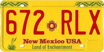 NM license plate 672RLX