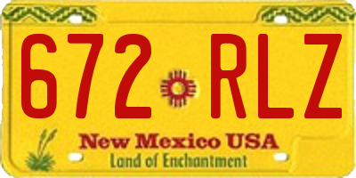 NM license plate 672RLZ