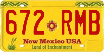 NM license plate 672RMB