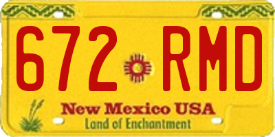 NM license plate 672RMD