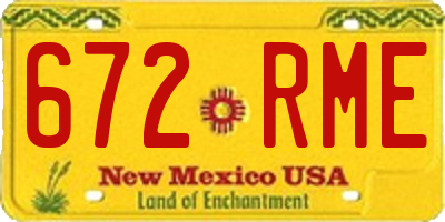NM license plate 672RME
