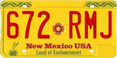 NM license plate 672RMJ