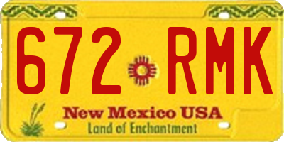NM license plate 672RMK