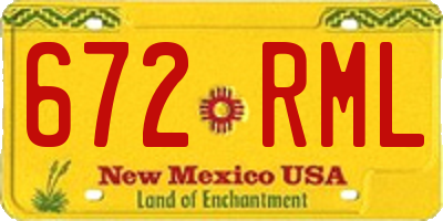 NM license plate 672RML