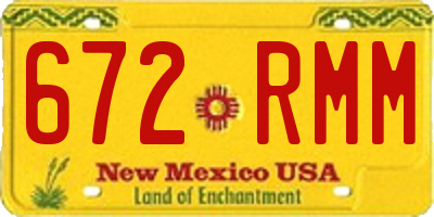 NM license plate 672RMM