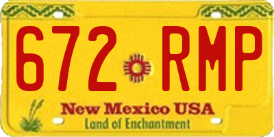 NM license plate 672RMP