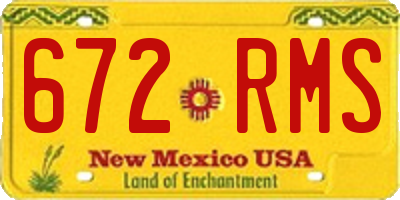 NM license plate 672RMS