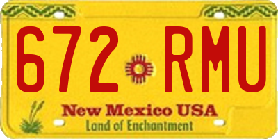 NM license plate 672RMU