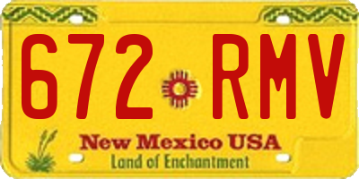 NM license plate 672RMV
