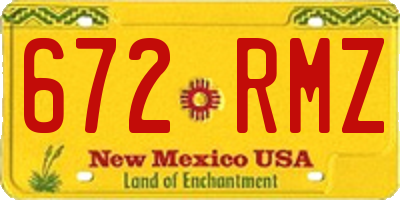 NM license plate 672RMZ