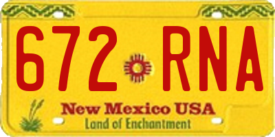 NM license plate 672RNA