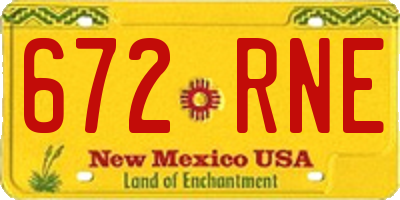 NM license plate 672RNE