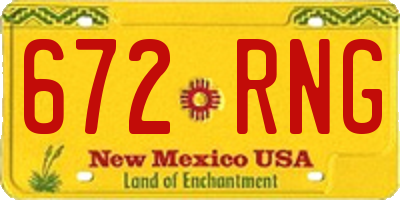 NM license plate 672RNG