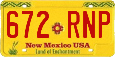 NM license plate 672RNP