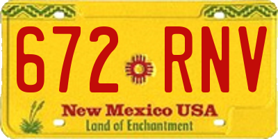 NM license plate 672RNV