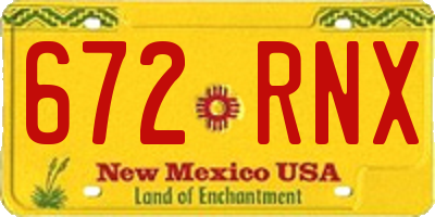 NM license plate 672RNX