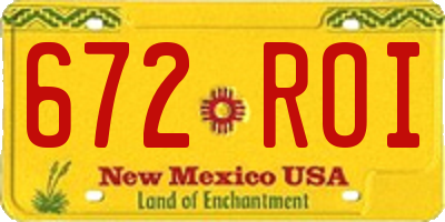 NM license plate 672ROI