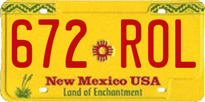 NM license plate 672ROL
