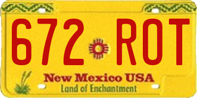 NM license plate 672ROT