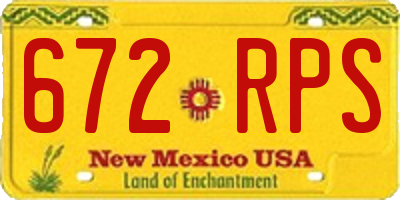 NM license plate 672RPS