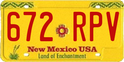 NM license plate 672RPV