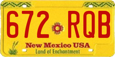 NM license plate 672RQB