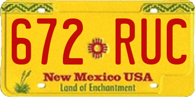 NM license plate 672RUC