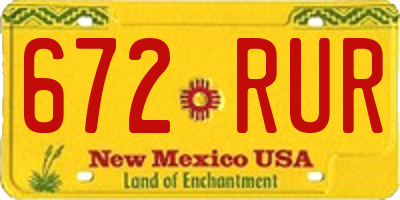 NM license plate 672RUR