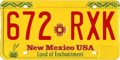 NM license plate 672RXK