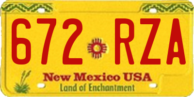 NM license plate 672RZA
