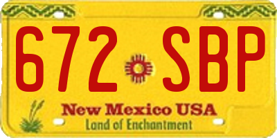 NM license plate 672SBP