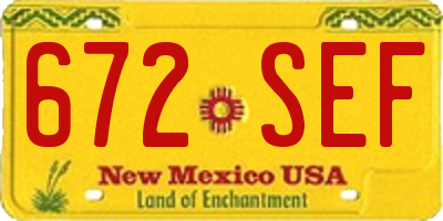 NM license plate 672SEF
