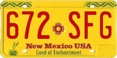 NM license plate 672SFG