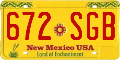 NM license plate 672SGB