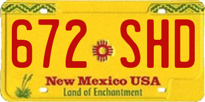 NM license plate 672SHD