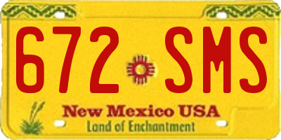NM license plate 672SMS